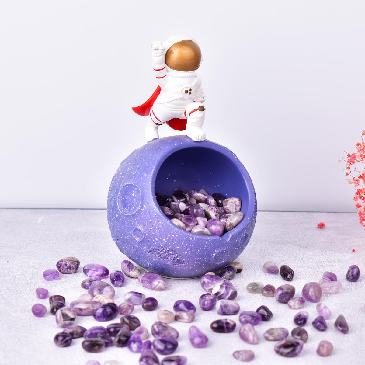 SigMntun Polished Amethyst Crystal Chips Set, 0.4", 128 Pcs - Handpicked Tumbled Stones and Crystals Bulk for Healing, Reiki, Meditation, Witchcraft and Home Decor