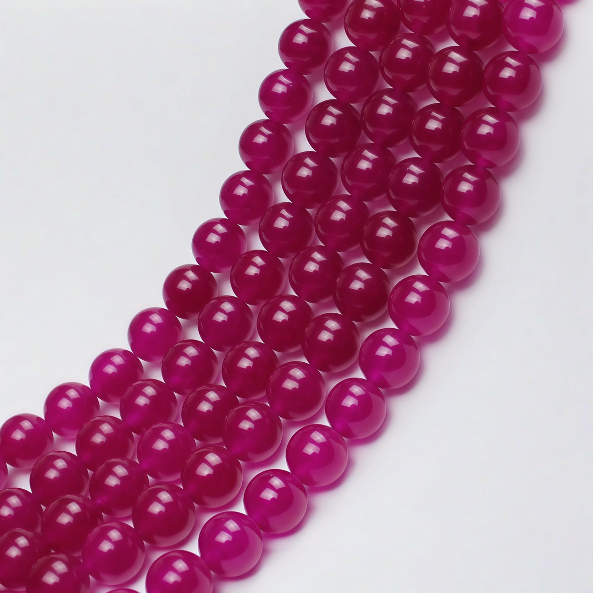 MJDCB Natural Rose Red Jade Round Loose Beads for Jewelry Making DIY Bracelet Necklac (12mm)