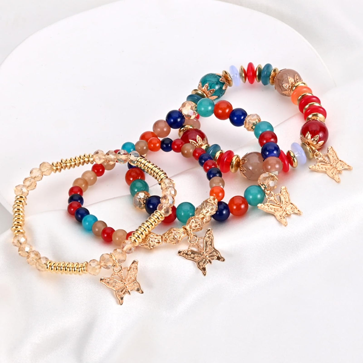 Bohemian Bracelet Sets for Women - 6 Sets Stackable Stretch Bracelets Multi-color Boho Jewelry for Women Hippie Bracelets Dainty Jewelry (Mixed color bracelet sets)