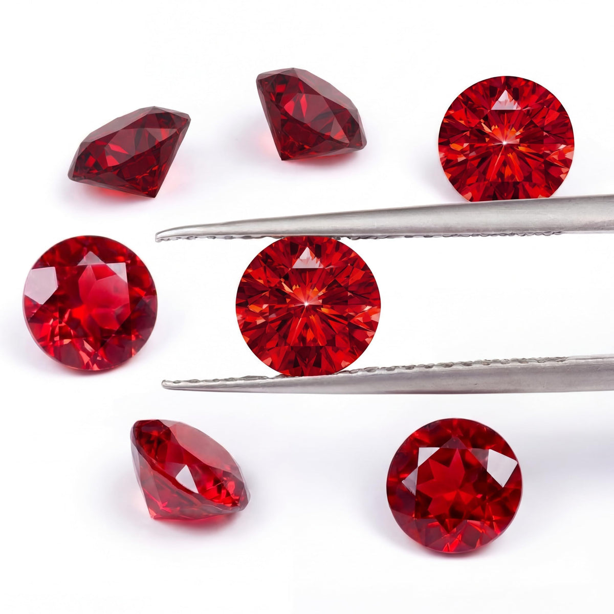 AGL Certified Lab Grown Ruby, Brilliant Cut Loose Stone, for Fine Jewelry Making, 1.0 Carat (6mm)