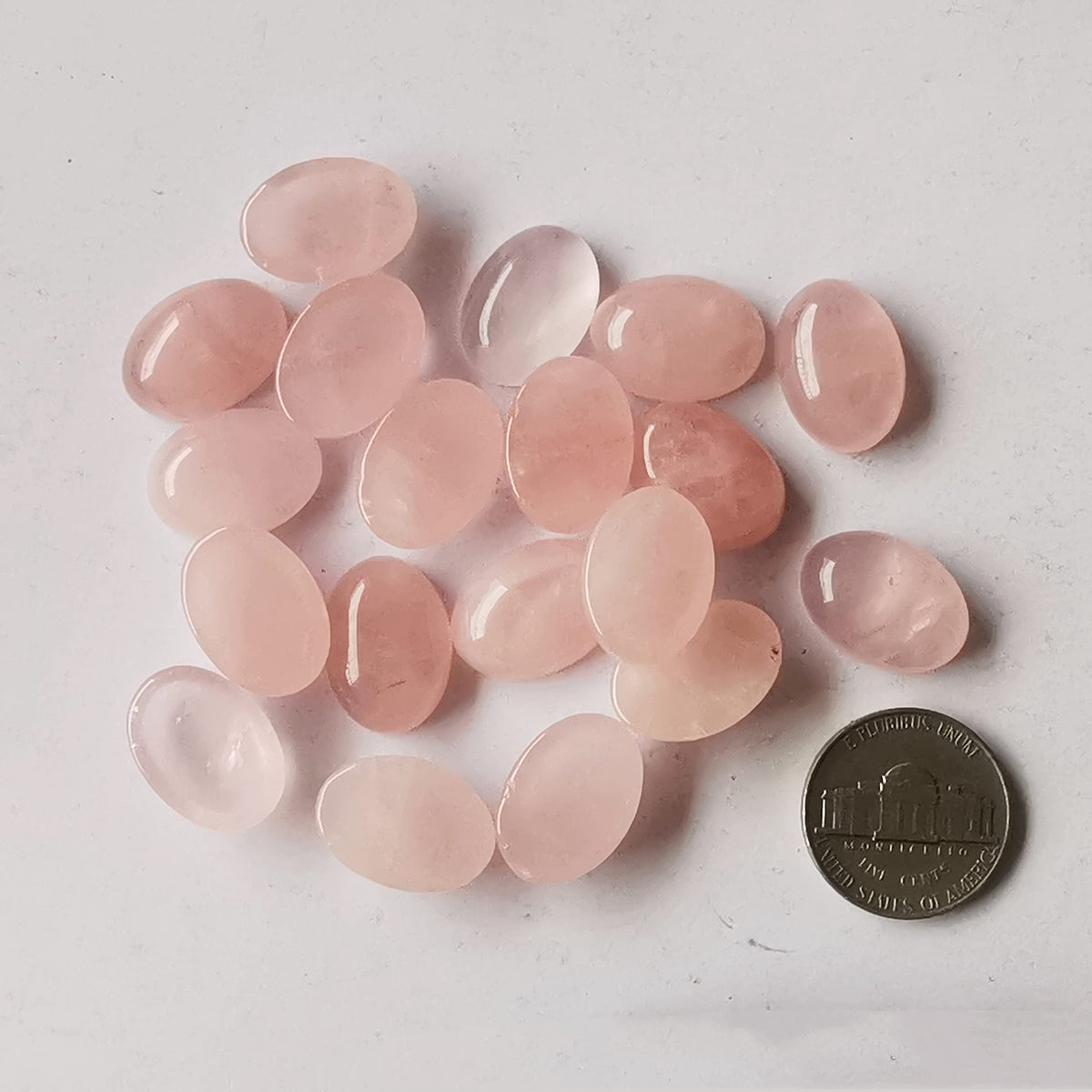Bacatgem 7 Pcs Rose Quartz Oval Cabochons Flatback Crystal Stone Gemstones Beads for Jewelry Making DIY,18x13mm