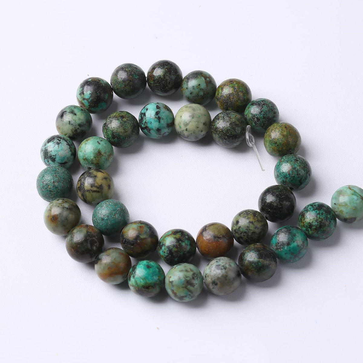 6mm 60pcs Natural African Turquoise Stone Beads for Jewelry Making Round Loose Gemstone Beads DIY Bracelet Necklace Earrings