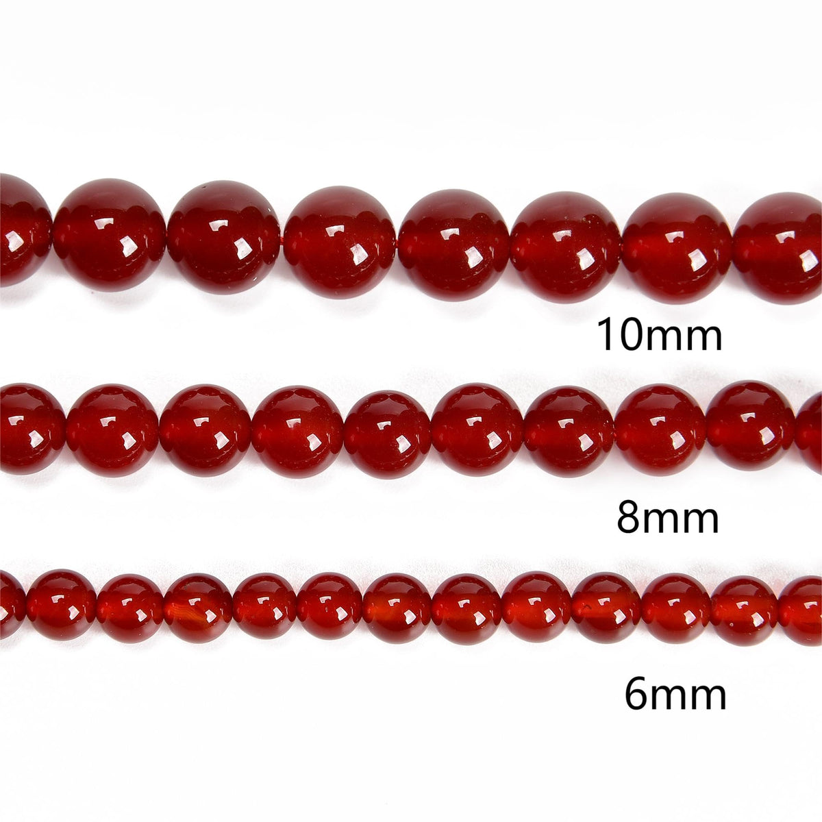 65Pcs 6mm Red Agate Natural Round Loose Real Stone Beads Gemstone Genuine for DIY Hand Made Craft Jewelry Bracelet Earring Necklace String Making Energy Healing Power
