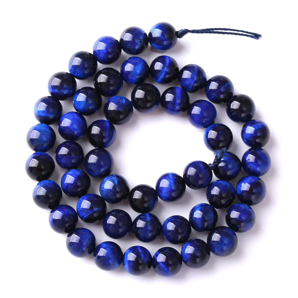 8mm 45PCS Natural Stone Lapis Blue Tiger Eye Beads 5A Quality Spacer Loose Beads for Jewelry Making DIY Bracelet Accessories