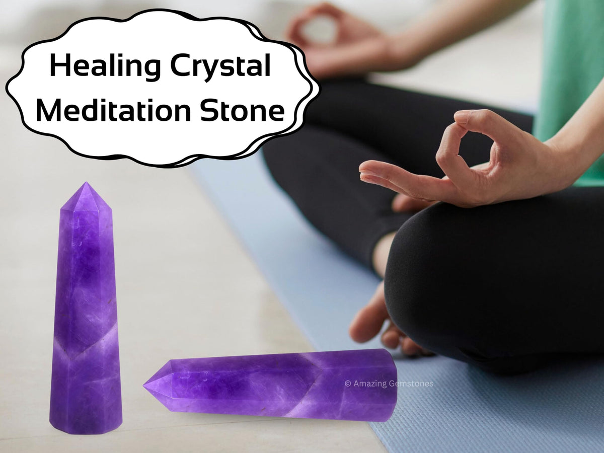 Amazing Gemstone Amethyst Crystal Towers ~ Natural Healing Crystal Point Obelisk for Reiki Healing and Crystal Grid (3" to 4" INCH)