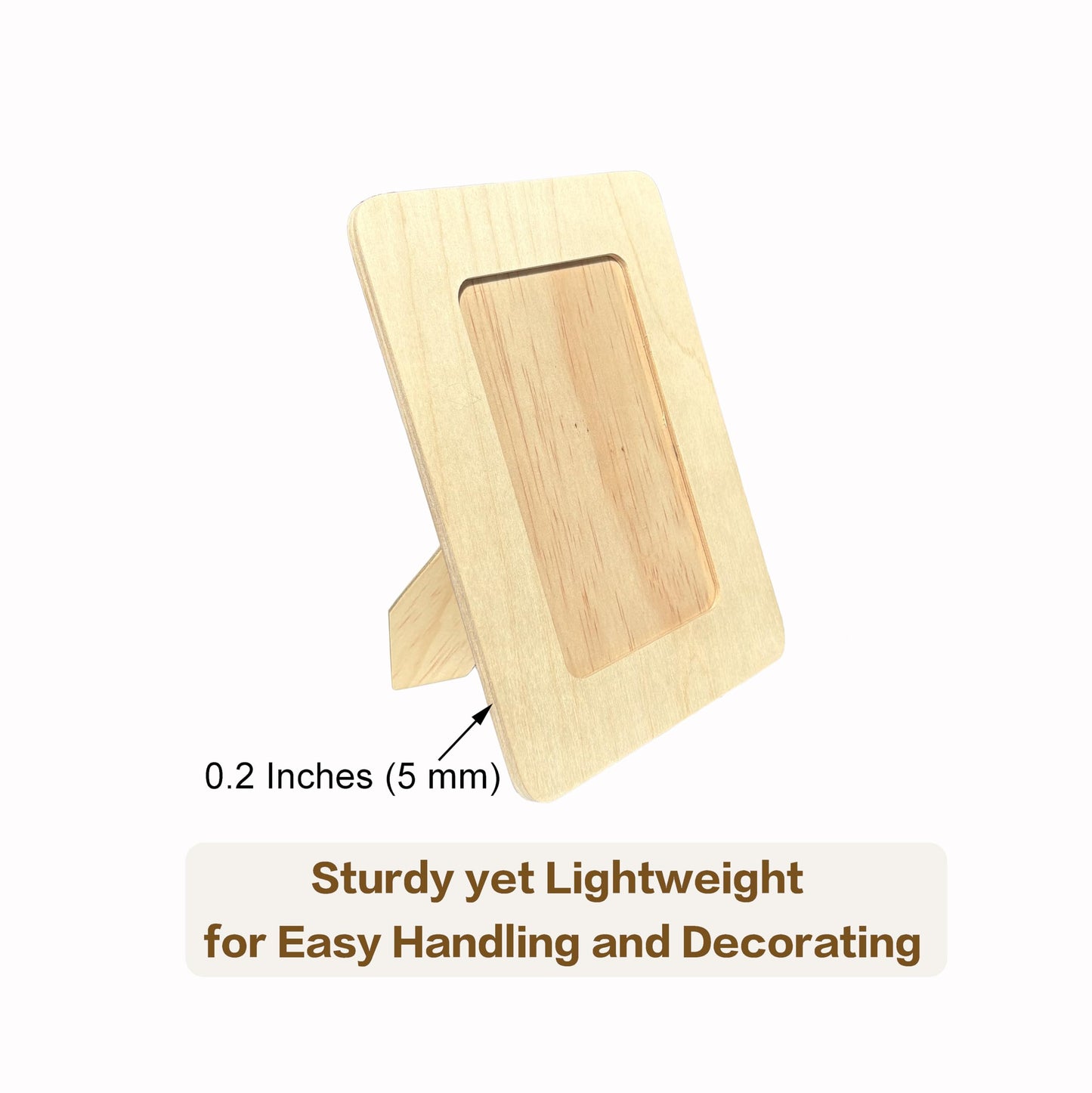 LWR CRAFTS Wooden DIY Photo Frame 4" x 6" Pack of 2