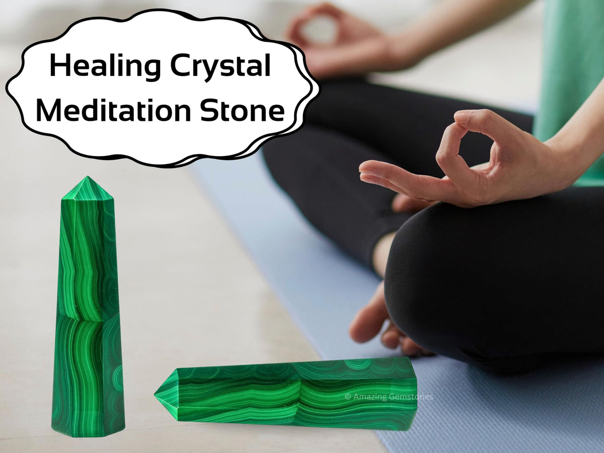 Amazing Gemstone Malachite Crystal Towers ~ Natural Healing Crystal Point Obelisk for Reiki Healing and Crystal Grid (3" to 4" INCH)