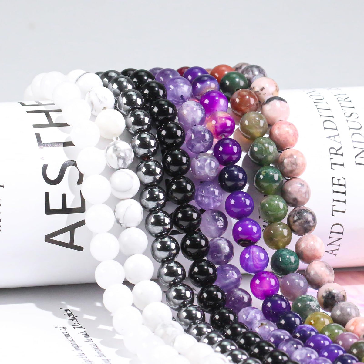 8mm Natural Gemstone Round Black Tourmaline Loose Beads for Jewelry Making DIY Bracelets Necklace (45-48pcs/strand)