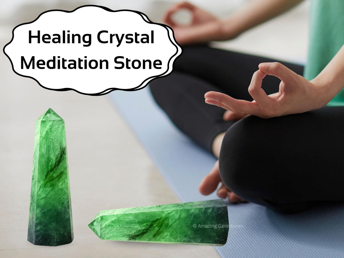 Amazing Gemstone Green Fluorite Crystal Towers - Natural Healing Crystal Point Obelisk for Reiki Healing and Crystal Grid (3" to 4" INCH)