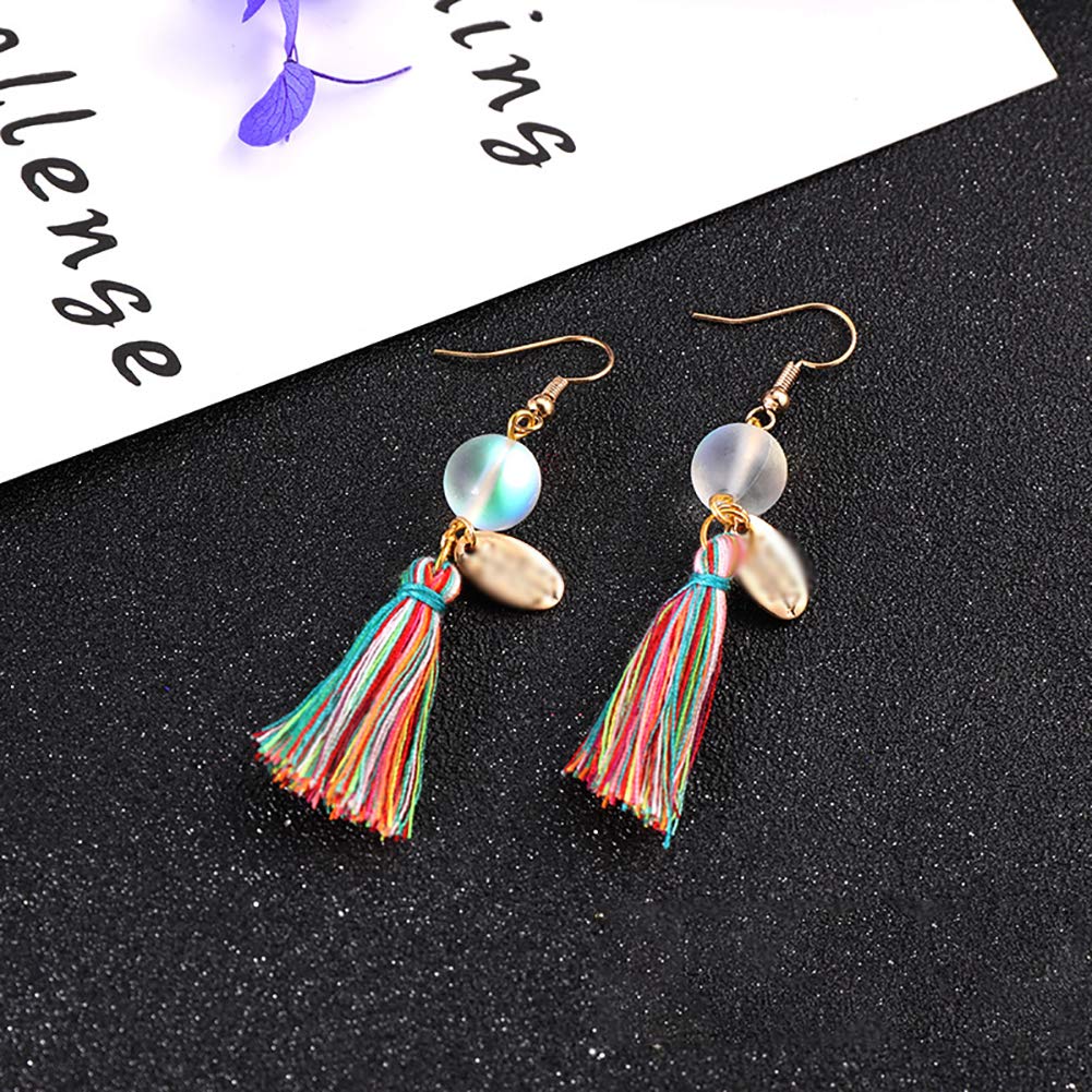UUYYEO Matte Crystal Glass Mermaid Aurora Moonstone Beads for Jewelry Making - 8 mm, 100 pcs