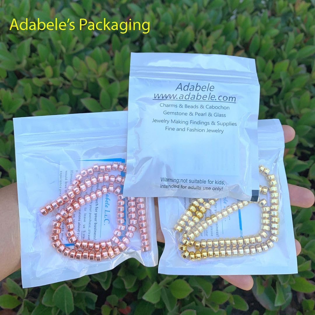 40pcs Adabele Grade A Natural Hematite Rose Gold Plated Healing Gemstone 10mm Round Loose Beads Gem Stone Spacer for DIY Craft Jewelry Making GFC-D10