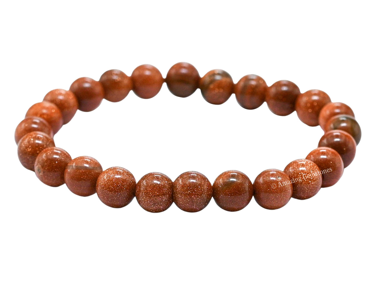 Amazing Gemstone Crystal Bracelet for Women Men's Gifts - Protection Healing Crystal Bracelet - 8mm Gemstone Beaded Stretchable Bracelet Pulseras Para Hombres Mujer Stocking Stuffers Mothers Day Gift (Red Goldstone)