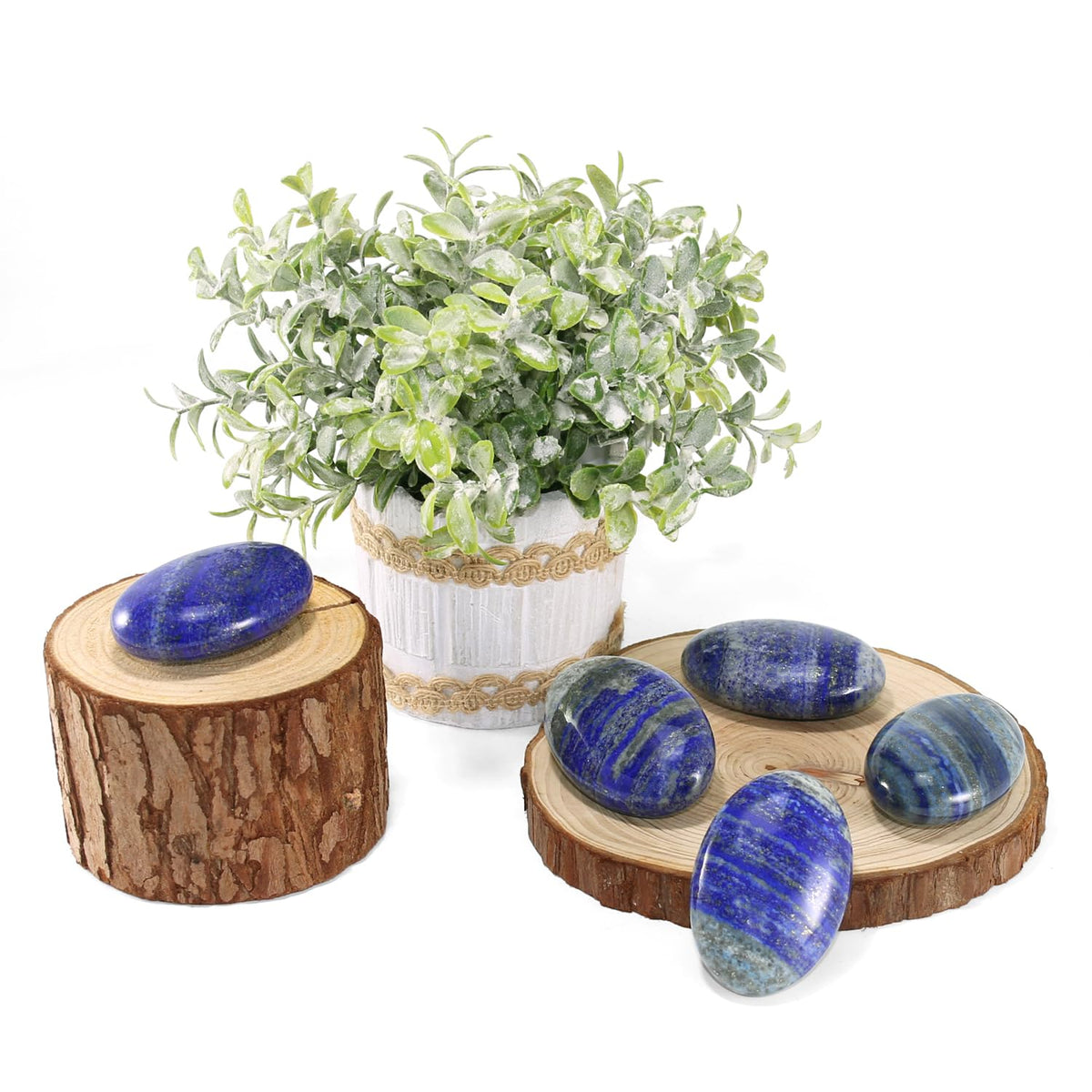 Nvzi Lapis Lazuli Crystal Palm Stone, Worry Stones, Crystals and Healing Stones, Polished Rocks, Natural Gemstones, Chakra Stones for Healing Crystals Daily Use