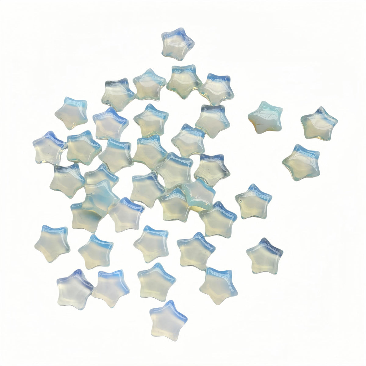 Sunshcat Synthetic Opalite10Pcs Star Shaped Thumb Crystals and Healing Stone,0.6" Haped DIY Jewelry 