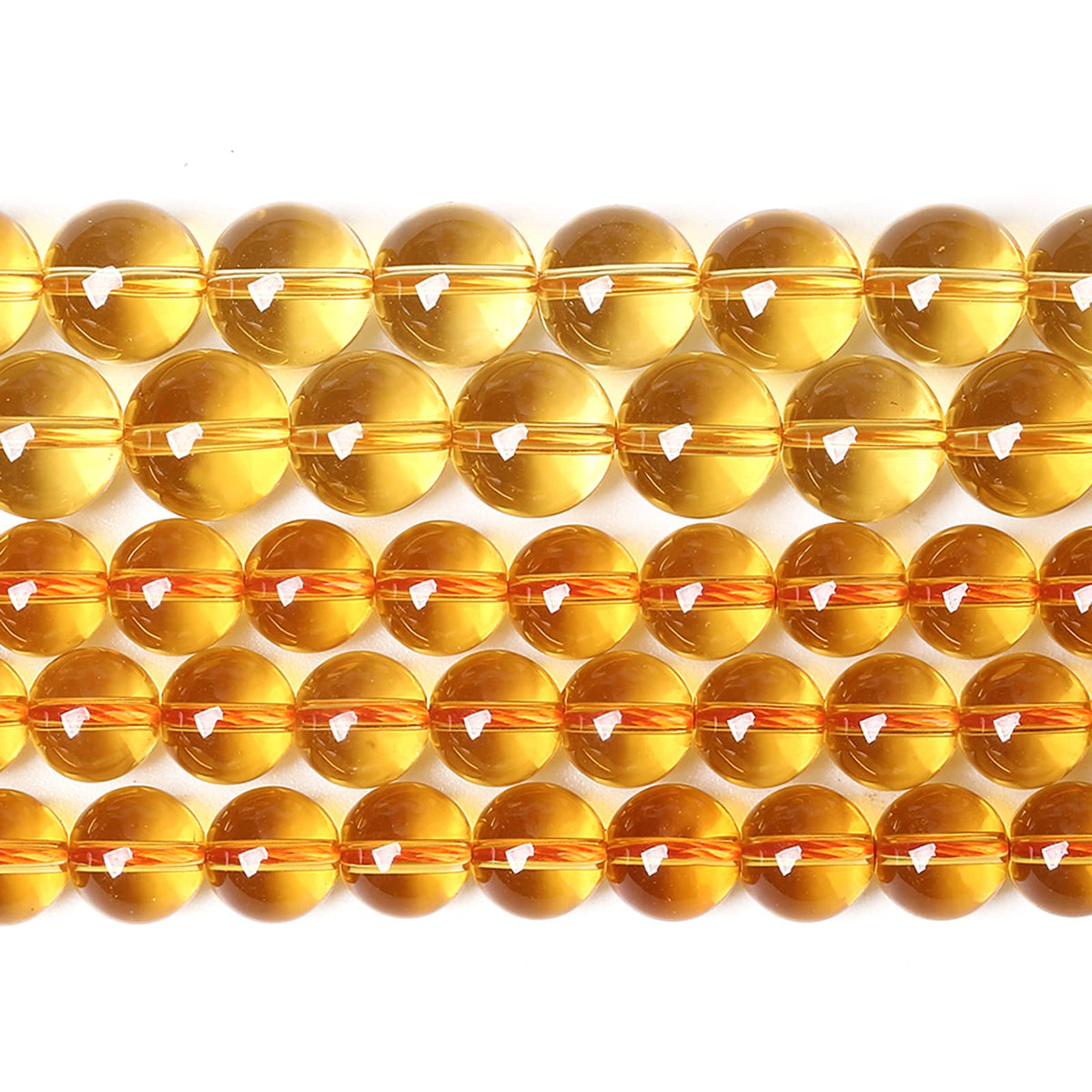 8MM 46PCS Natural Crystal Stone Clean Citrine 3A Grade Loose Beads for Jewelry Making DIY Bracelet