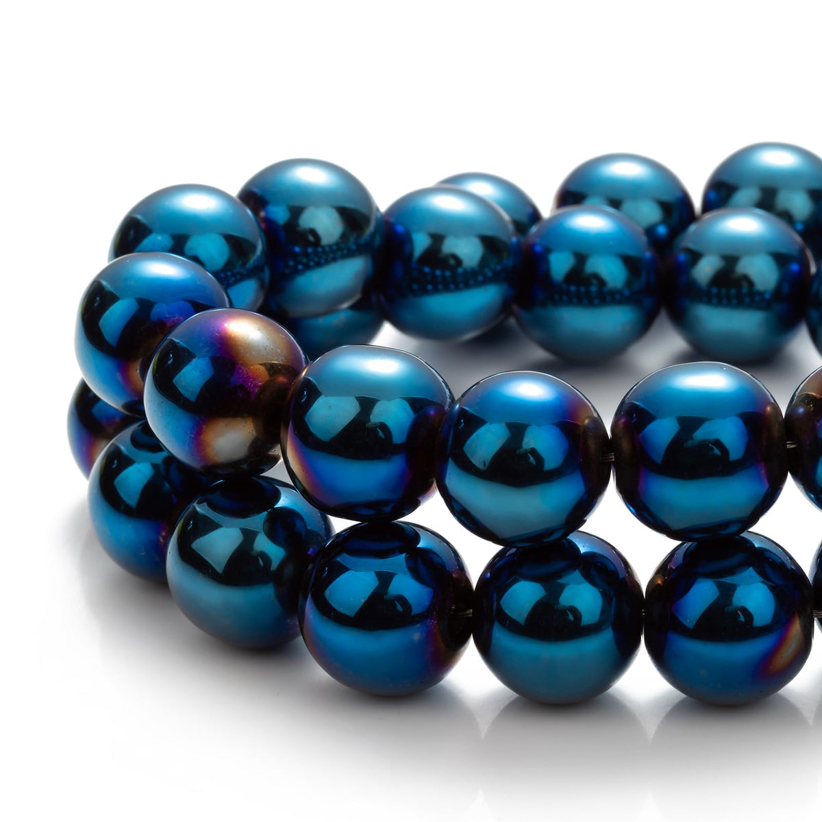 Zenkeeper 108Pcs Blue Hematite Spacer Loose Beads Bulk with Holes Handcrafted for DIY Bracelets Jewelry Making Crafts Supplies