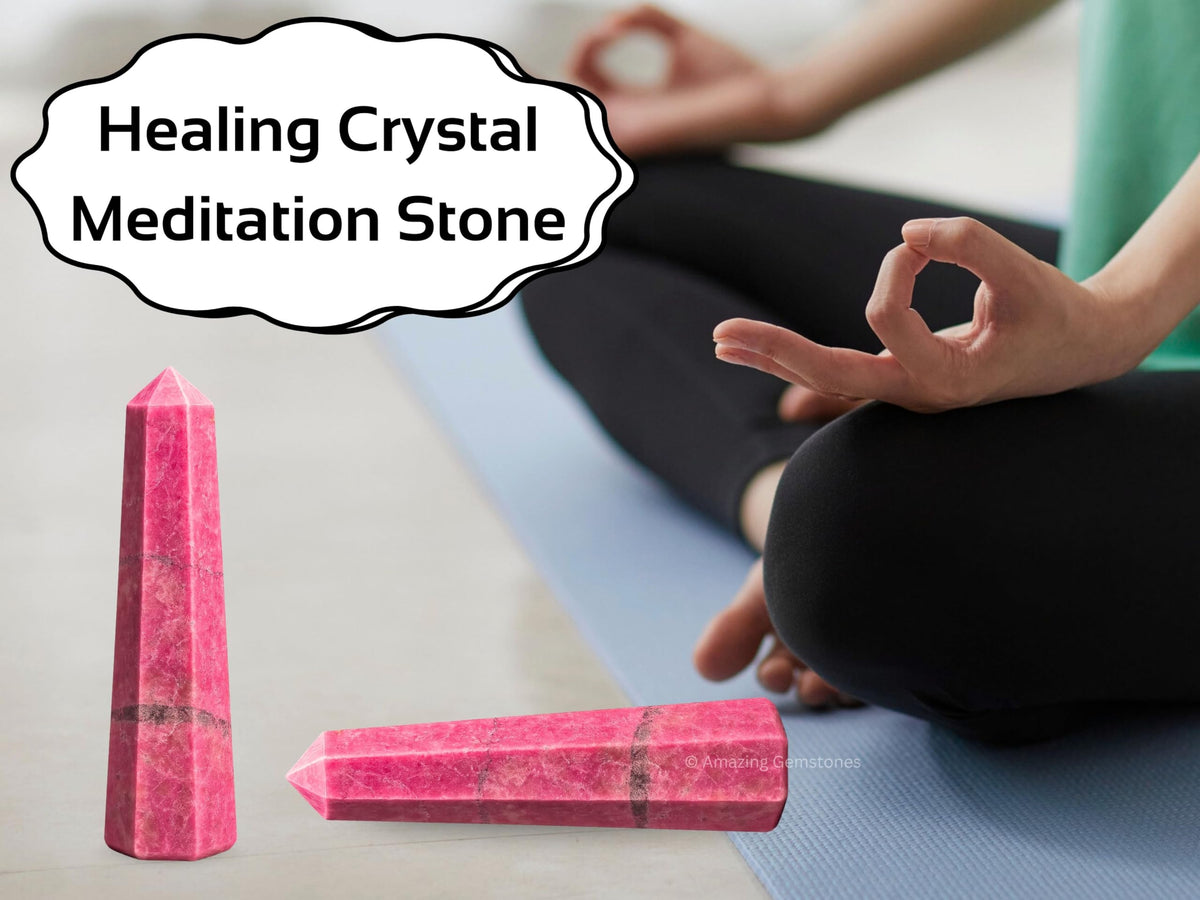 Amazing Gemstone Thulite Crystal Towers - Natural Healing Crystal Point Obelisk for Reiki Healing and Crystal Grid (2" to 3" Inch)
