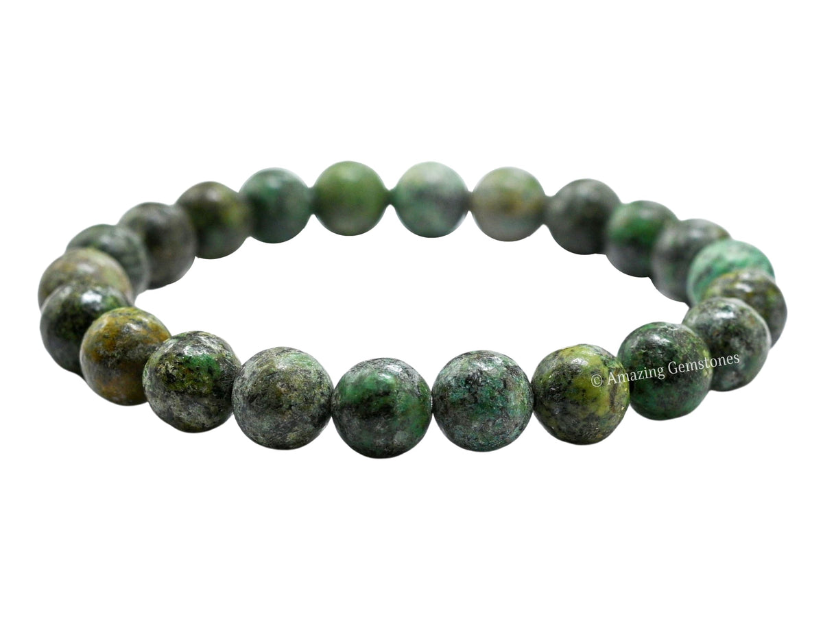 Amazing Gemstone Crystal Bracelet for Women Men's Gifts - Protection Healing Crystal Bracelet - 8mm Gemstone Beaded Stretchable Bracelet Pulseras Para Hombres Mujer Stocking Stuffers Mothers Day Gift (African Turquoise)
