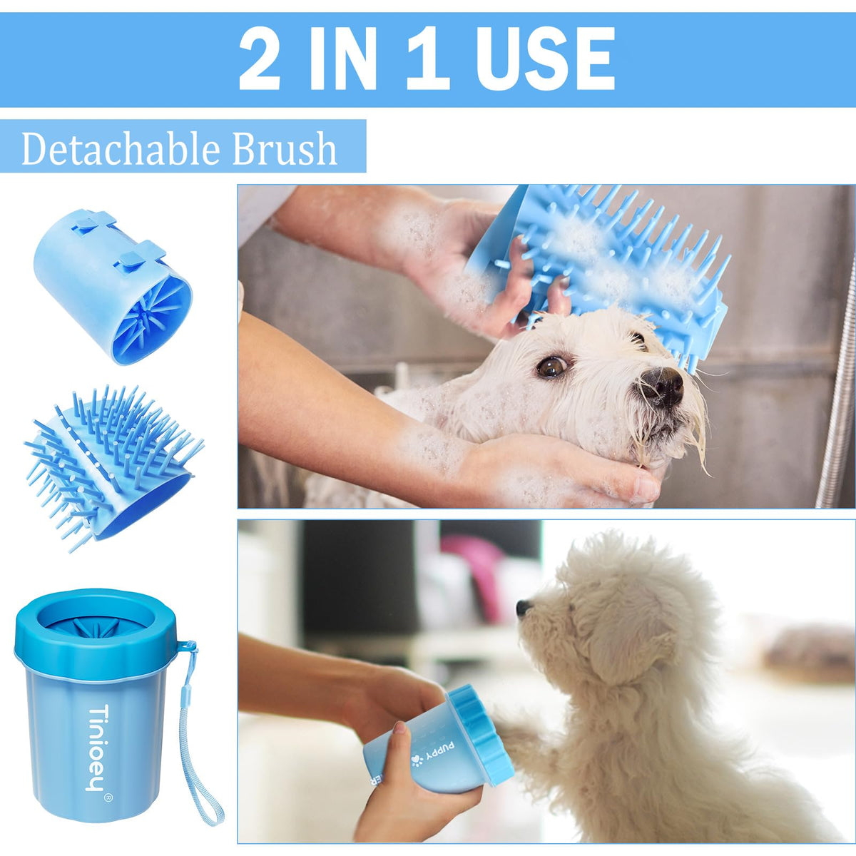 Tinioey Dog Paw Cleaner for Dogs, Dog Paw Washer, Muddy Paw Cleaner, Pet Foot Cleaner, Dog Paw Protector Kit