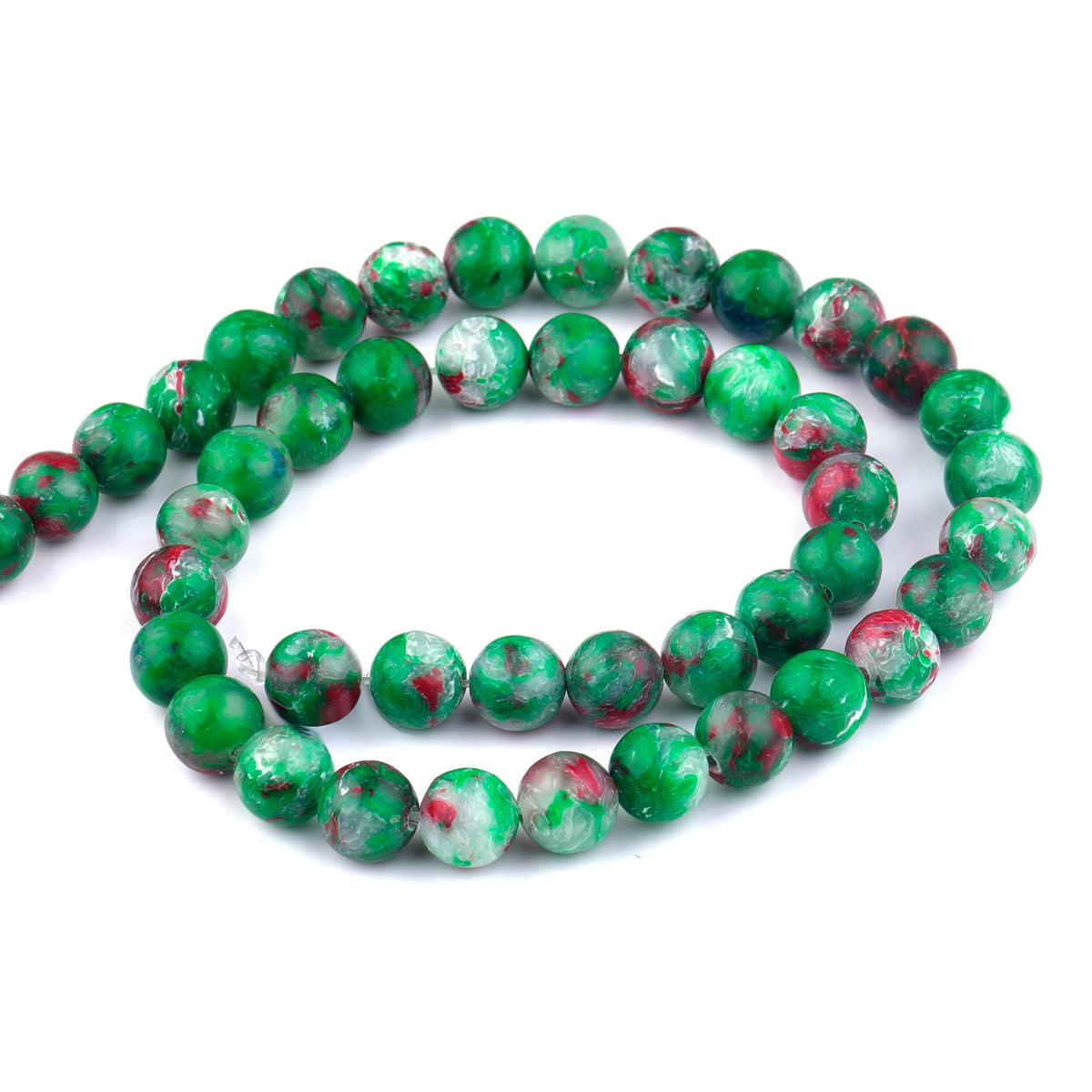 Youngbling Natural Gemstone Beads for Jewelry Making,6mm Green Imperial Jasper Polished Round Smooth Stone,Genuine Real Stone Beads for Bracelet Necklace 15 Inch(Green Imperial Jasper,6mm)