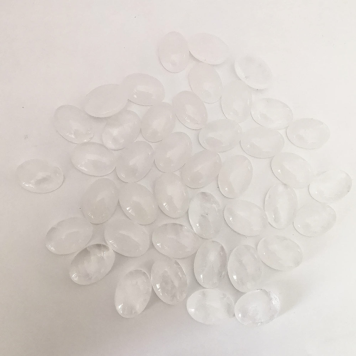 Loveliome 18x13mm Oval Cabochons Flatback Crystal Stone Gemstones Beads for Jewelry Making DIY Pack of 10, Rock Quartz