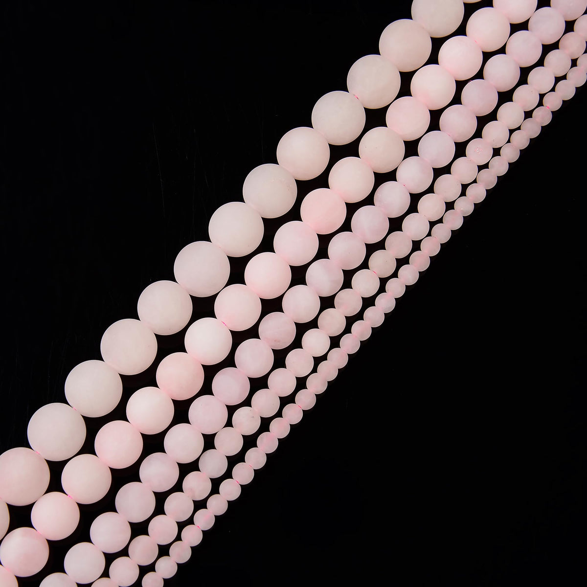 JM Design Rose Quartz Matte Round Loose Gemstone Beads Size 8mm 15.5inch Strand for Jewelry Making