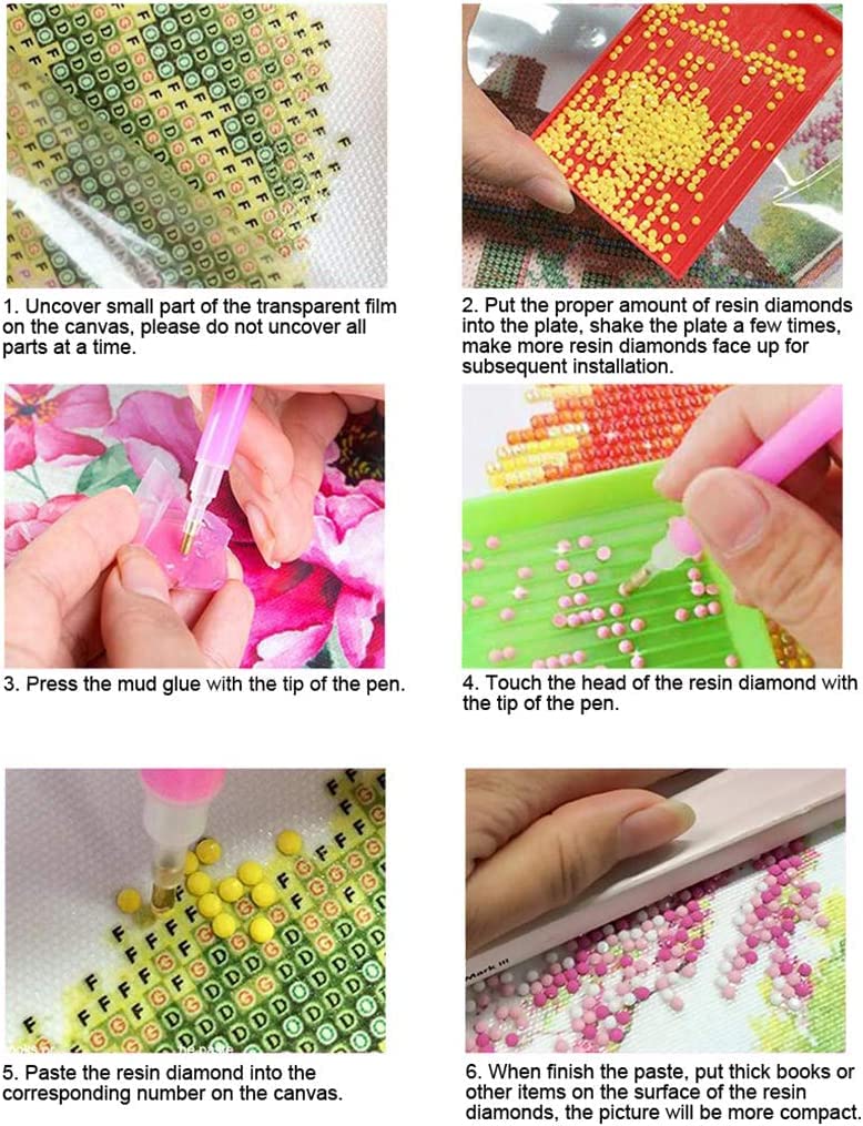 5D DIY Handmade Diamond Art Drawing Set Gemstone Paint with Tools Kit Full Drill Butterfly Fairy Tiger Crystal Rhinestone Arts Crafts for Adults Kids Home Wall Decor Gift (15.8x11.8in)