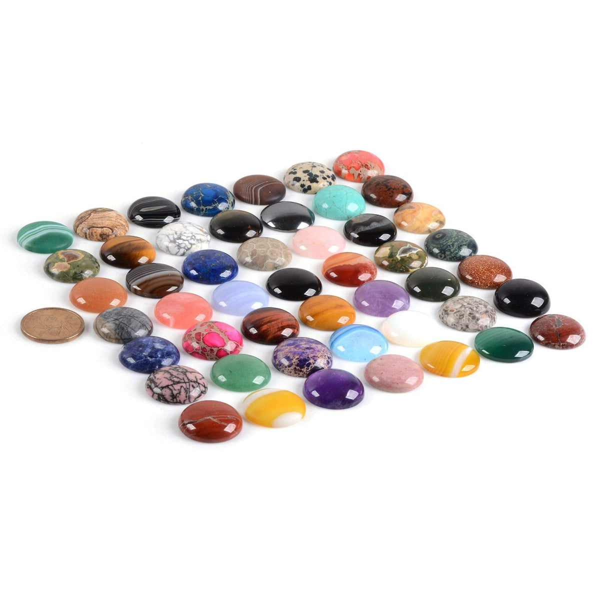 Wholesale Lot 24pcs Multi-color 25mm Gemstone Round Cab Cabochon For Jewelry Making