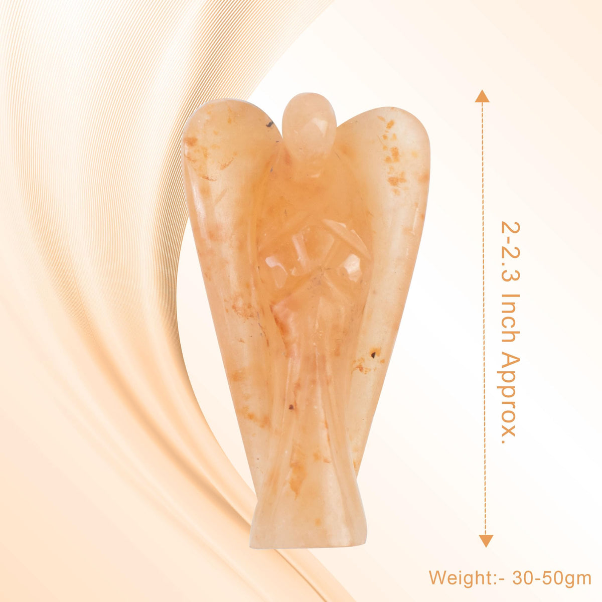 "Red Aventurine Gemstone Guardian Angel Healing Crystal, Hand Carved Pocket Angel Figurine Handmade Mini Statue for Love, Peace & Healing, Crystals for Positive Energy, Natural Gemstone Figurine"