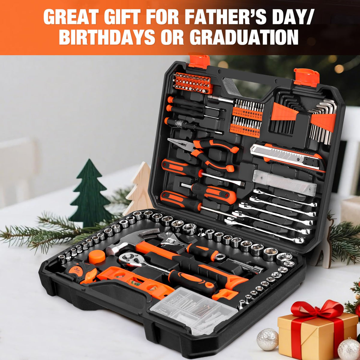 248-Piece Tool Set - General Household Hand Tool Kit with Plastic Toolbox Storage Case for Men, Home Repair, DIY Projects