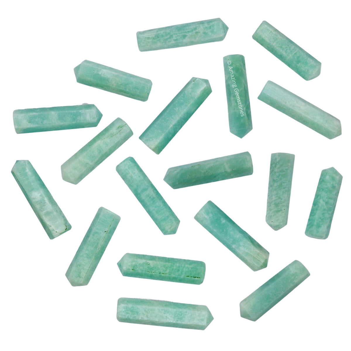 Amazing Gemstone Amazonite Crystal Points Bulk Healing Crystals and Stones - Pack of 3 Single Terminated Healing Wand Point Bulk Crystals for Crafts, Crystal Grid, DIY Work - Premium Crystals