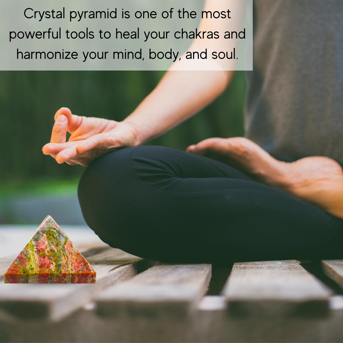 Amazing Gemstone Unakite Pyramid Crystal Healing Stones - 1" Great Pyramid Figurine of Natural Stone Pyramid for Meditation, Reiki, Chakra Balancing and Crystal Pyramids Grid