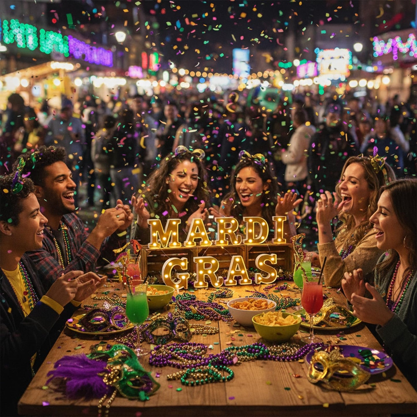 9Pcs Mardi Gras Light Up Letters, Mardi Gras LED Letters Lights, Battery Powered Marquee Light with Golden Mirror Surface for Mardi Gras Table Decorations Party - Mardi Gras Party Decor Table Centerpieces Wall Sign