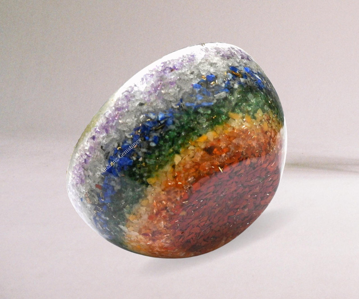 Amazing Gemstone Chakra Orgonite Orgone Crystal Gemstone Bowl - 2" Orgonite Chakra Crystal Bowl for Meditation, Crystals and Healing Stones Gift and Protection