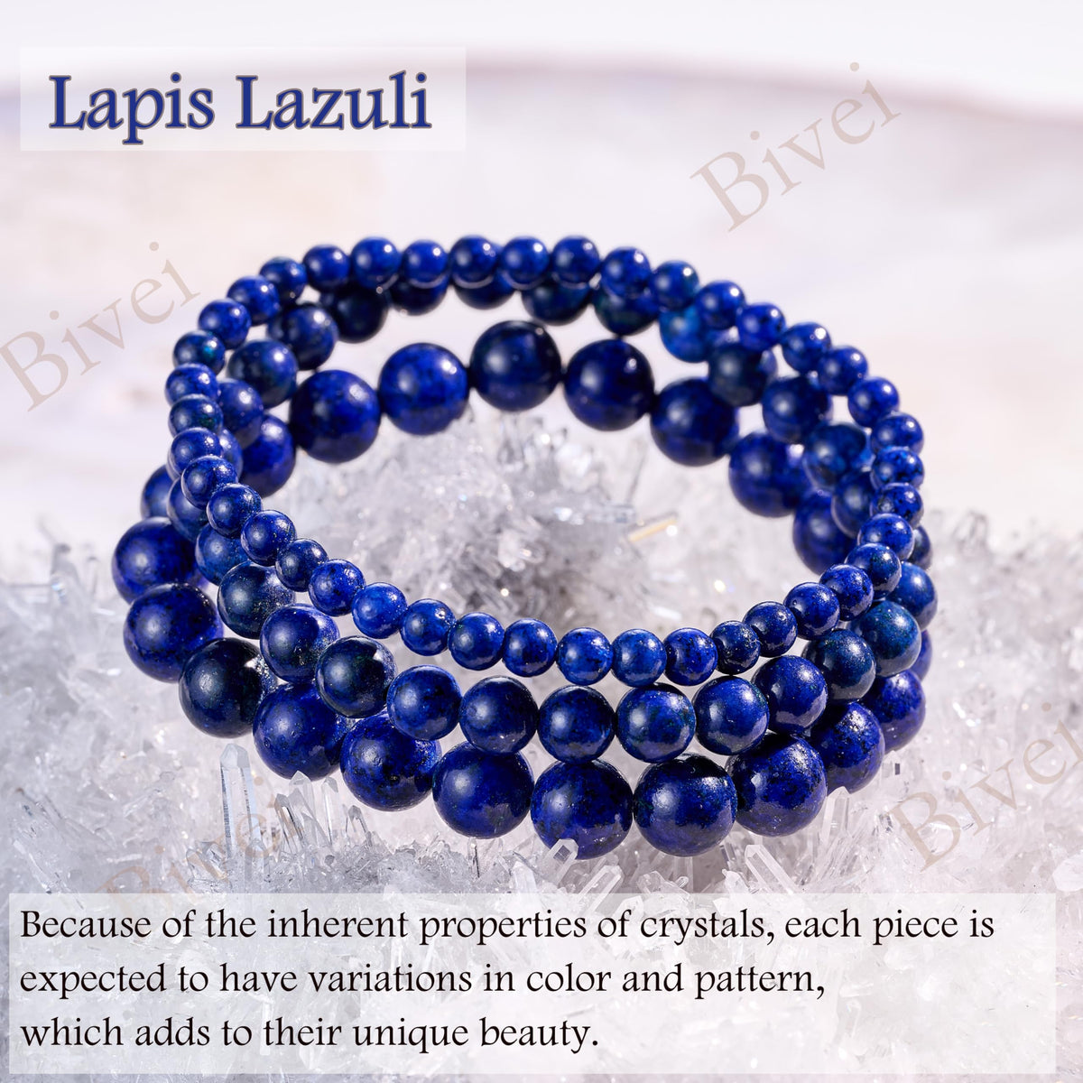 Lapis Lazuli - Inspiration - 8mm Beaded Bracelets for Women Handmade Semi Precious Natural Stone Stretch Elastic Jewelry Yoga Protection Gifts