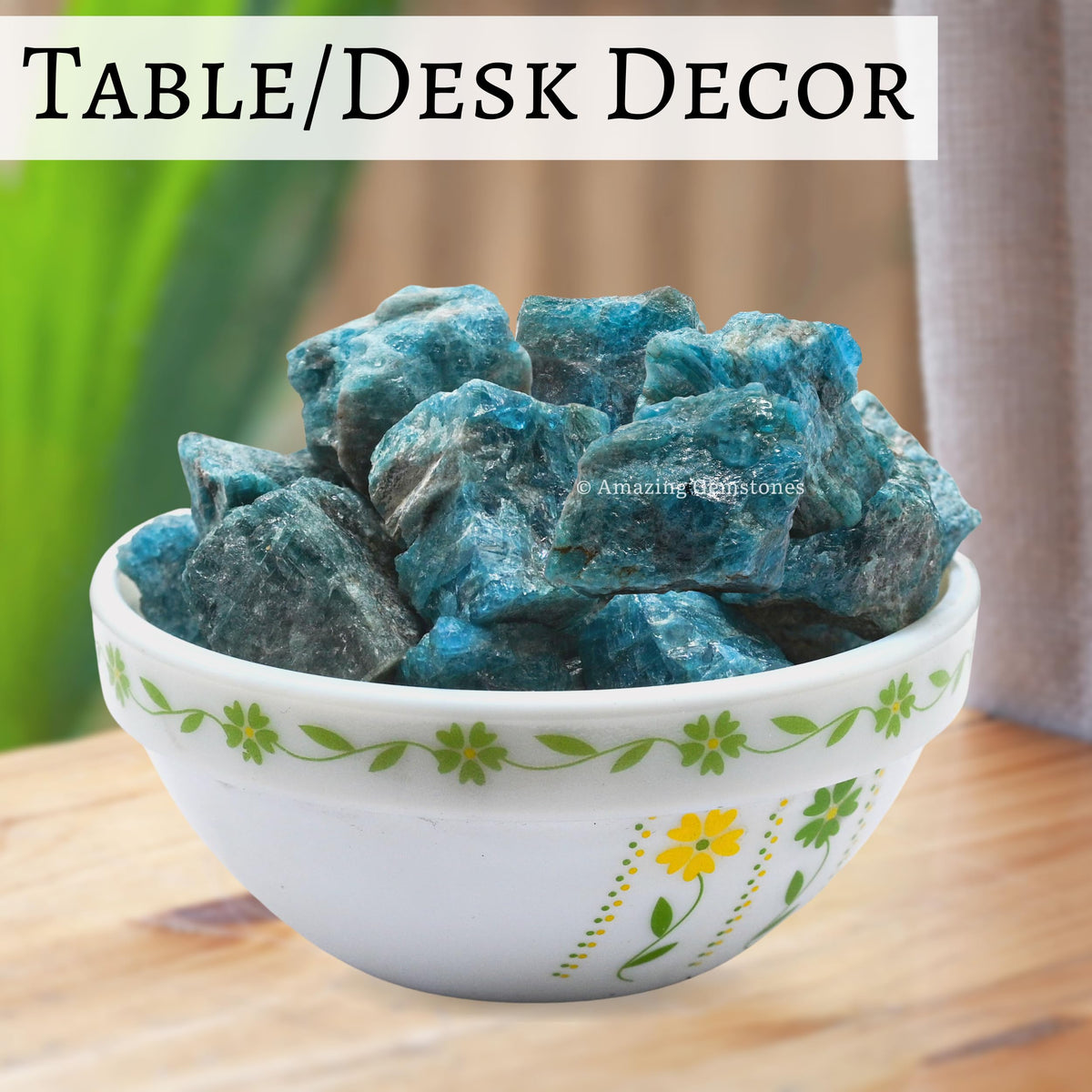 Amazing Gemstone Green Apatite Raw Crystals and Healing Stones, Natural Rocks For Tumbling - DIY Raw Stones And Crystals (1 Piece)