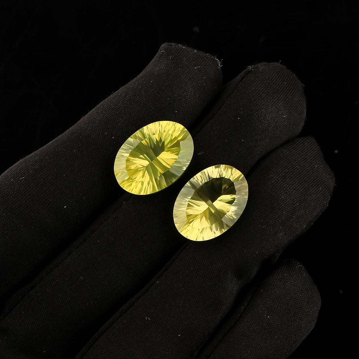 CRYSTALIS 2pcs AA+ Natural Lemon Quartz, Concave-Cut, Loose Gemstone Wholesale Bulk Cabochons Jewelry Making Supply, Chakra Healing Polished Stones, Wire Wrapping, DIY, Gem Collection, 18x12mm