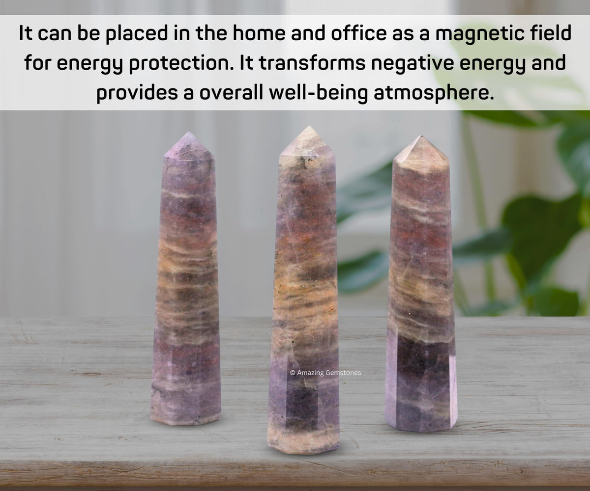 Amazing Gemstone Iolite Crystal Towers - Natural Healing Crystal Point Obelisk for Reiki Healing and Crystal Grid (3" to 4" INCH)