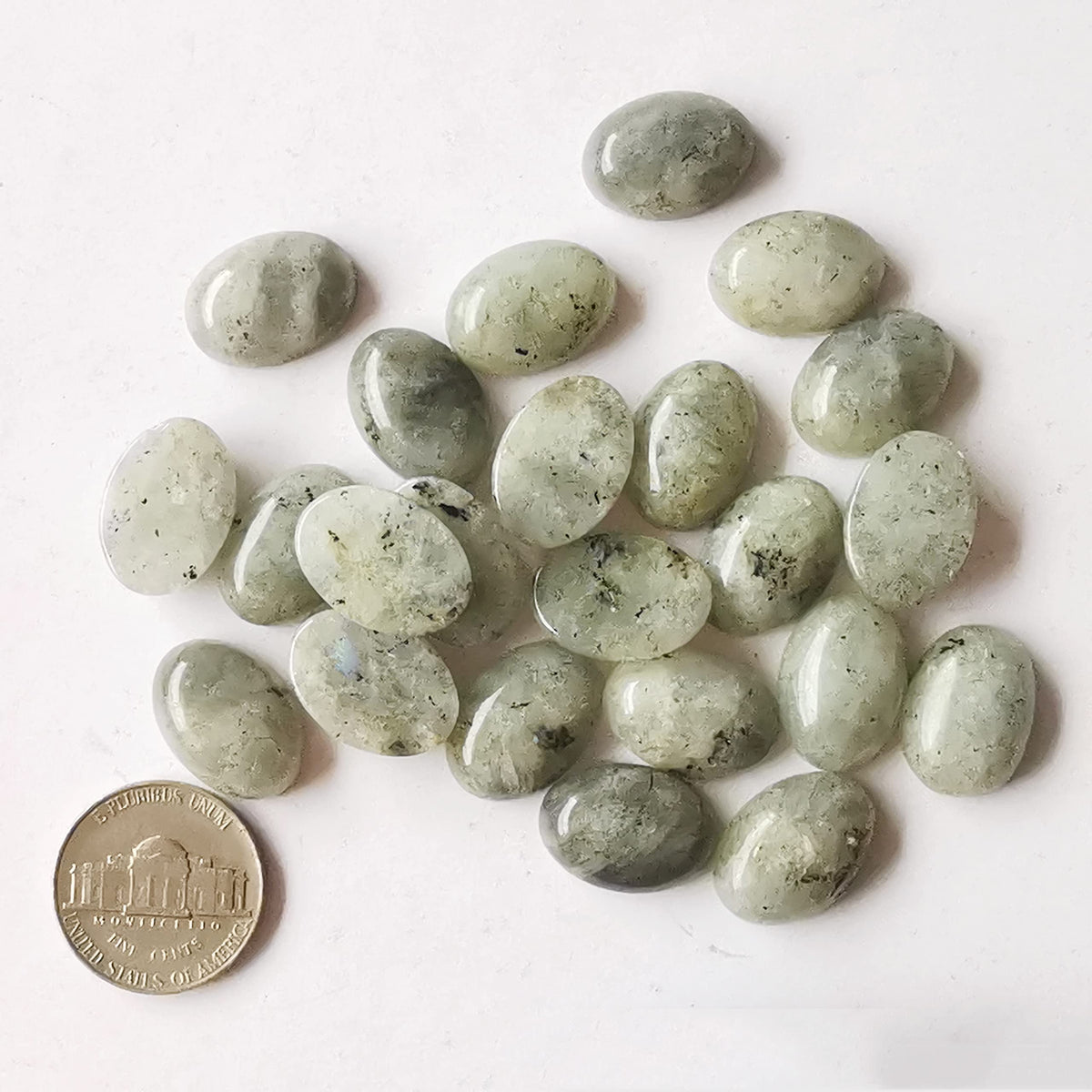 Bacatgem 7 Pcs Moonstone Oval Cabochons Flatback Crystal Stone Gemstones Beads for Jewelry Making DIY,18x13mm