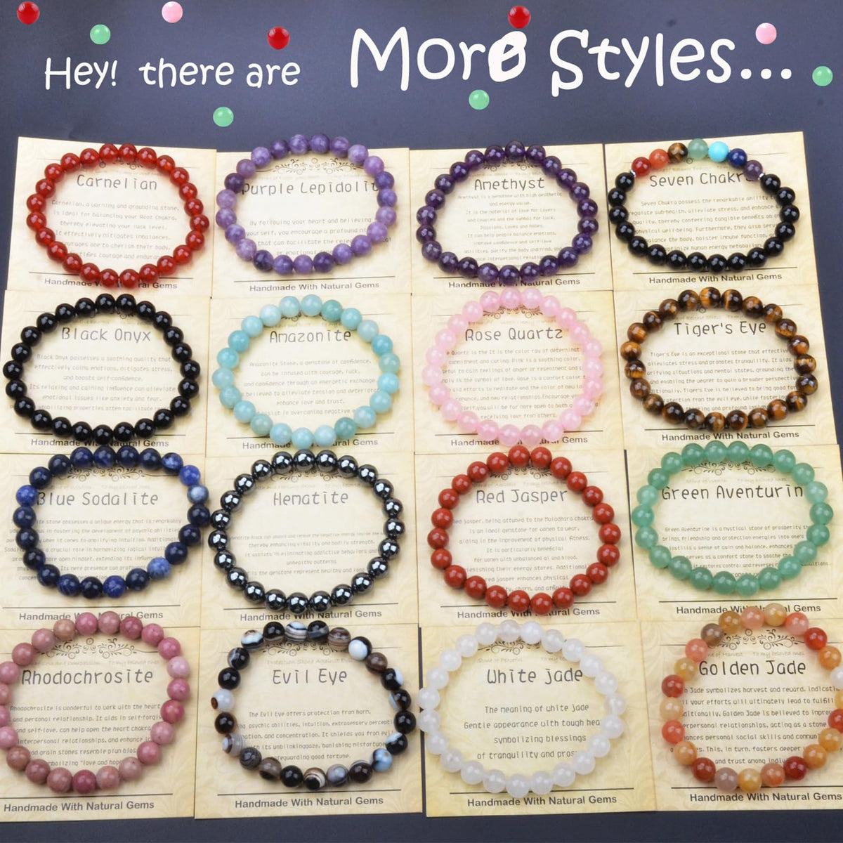 CHCCOYE 6mm Natural Healing Gemstone Bracelet Handmade Yoga Stretch Elastic Bracelet Stress Relief Crystal Jewelry for Men and Women (6mm IT'S ME)