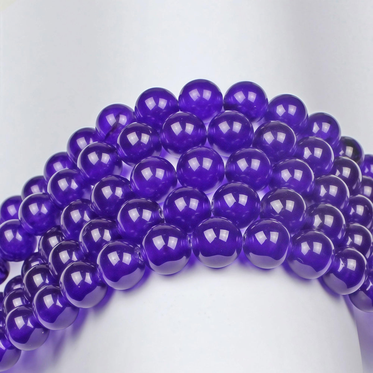 MJDCB Natural Stone Beads Purple Jade Round Loose Beads for Jewelry Making DIY Bracelet Necklace (12mm)