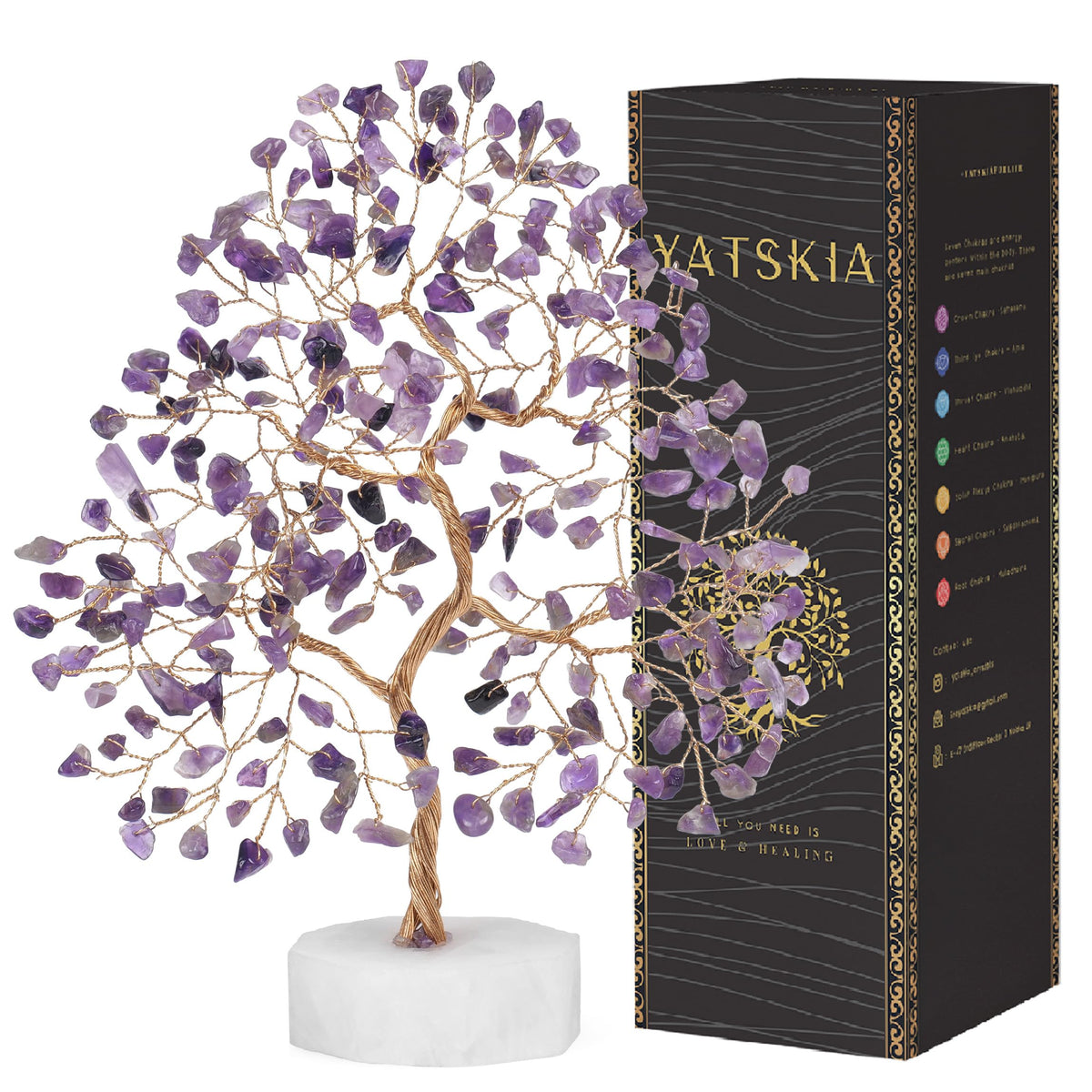 Amethyst Tree of Life - Crystal Chakra Tree for Positive Energy, Thoughtful Gift for Women