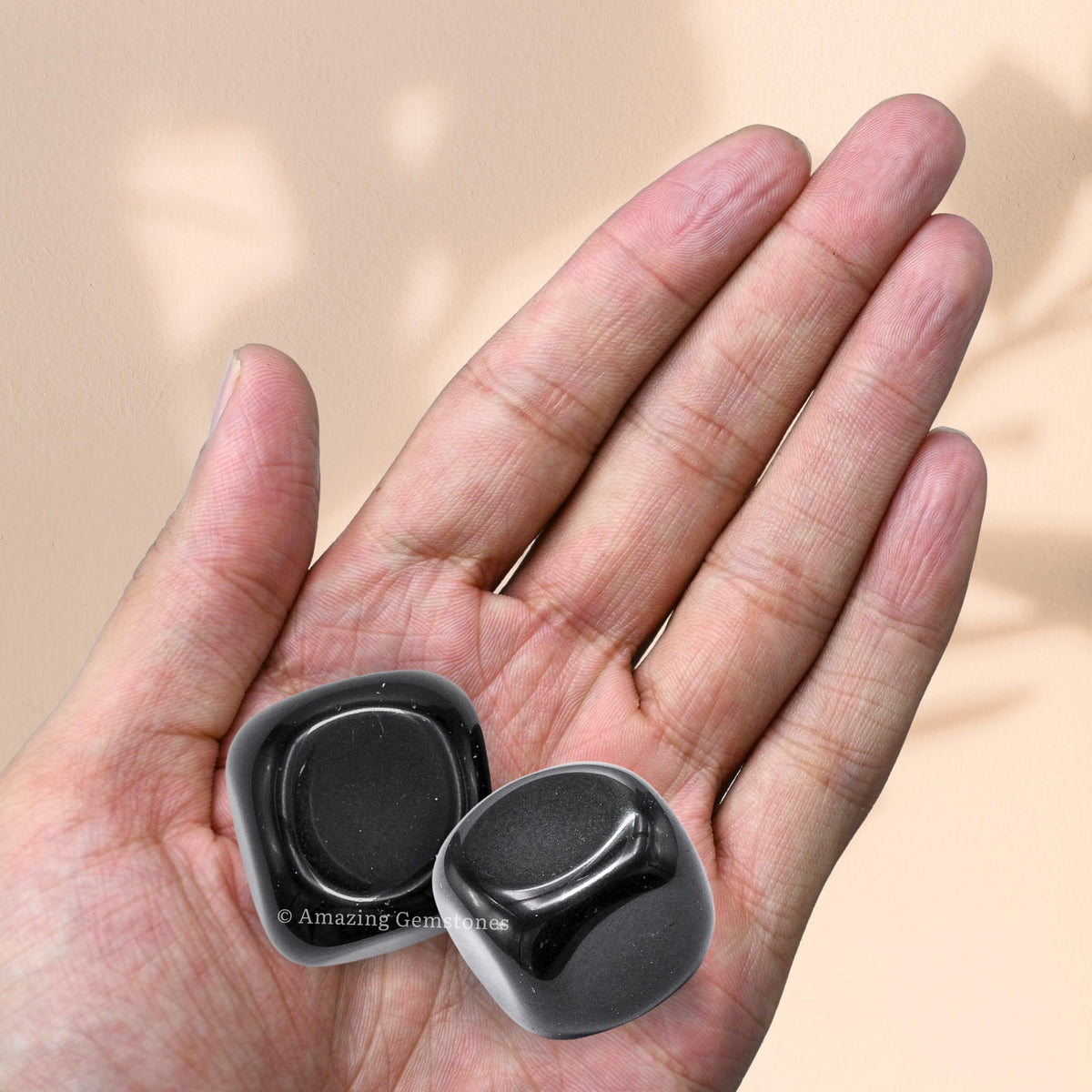Amazing Gemstone Black Obsidian Crystal Tumbled Stones Polished Rocks - Natural Gem Stones for Healing - DIY Crystals for Protection (1 Piece)
