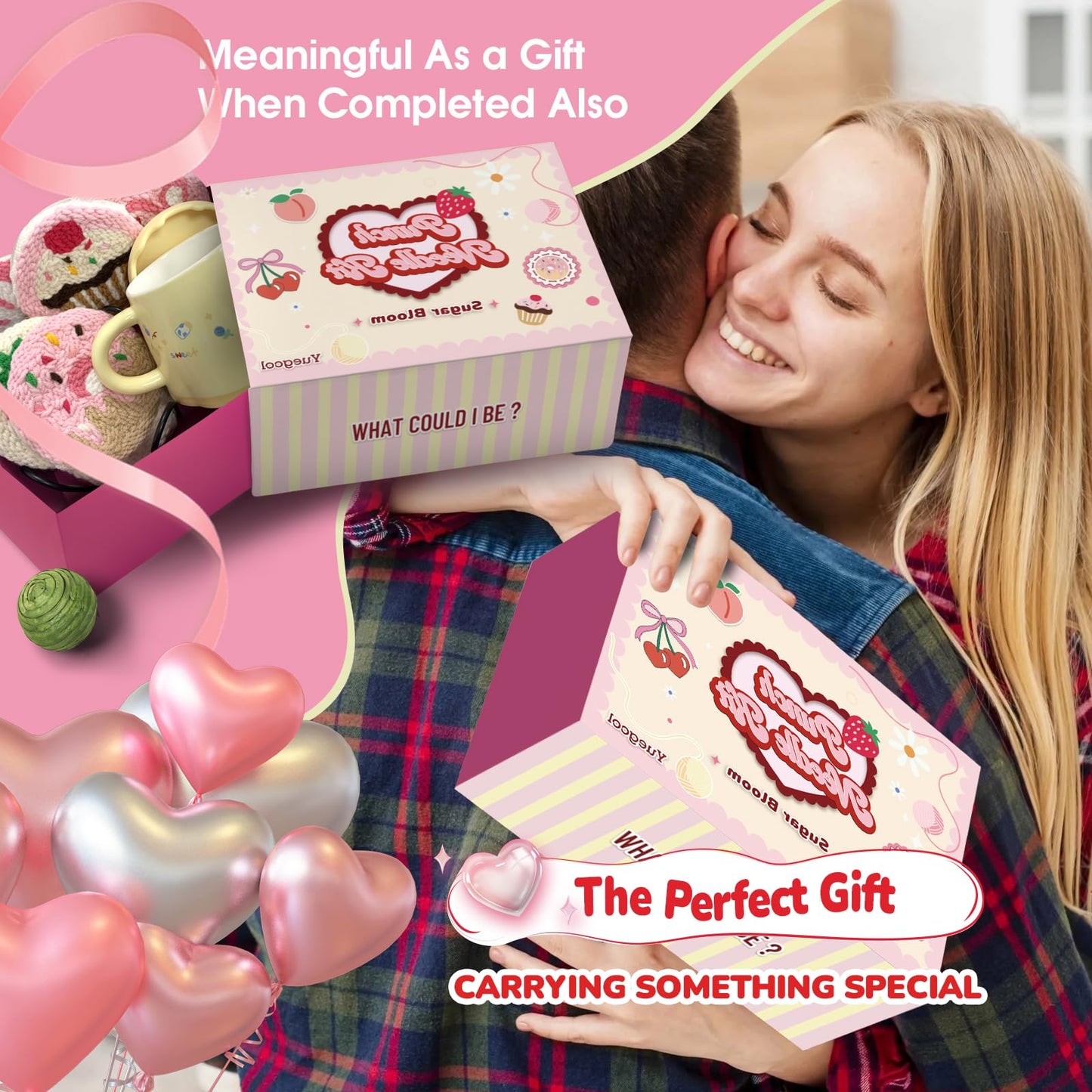 yuegool 6PCS Punch Needle Coaster Kit, Easy DIY Embroidery Set for Beginners & Adults with Patterns, Tools, Yarns, Hoop, Instructions & Coaster Holder