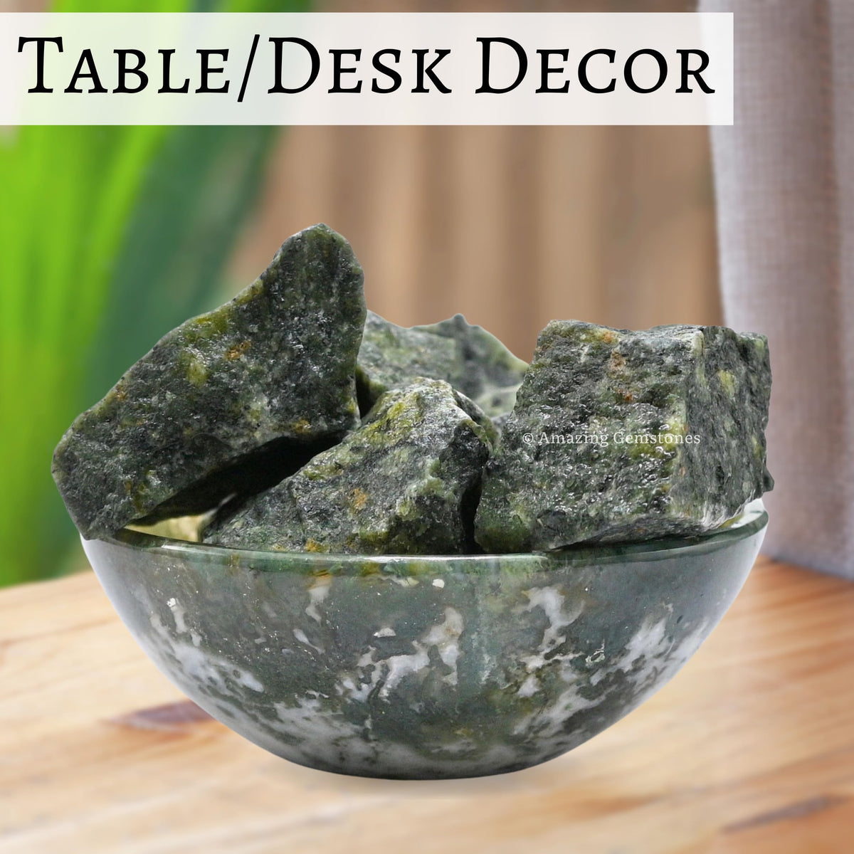 Amazing Gemstone Green Jade Raw Crystals and Healing Stones, Natural Rocks For Tumbling - DIY Raw Stones And Crystals (1 Piece)