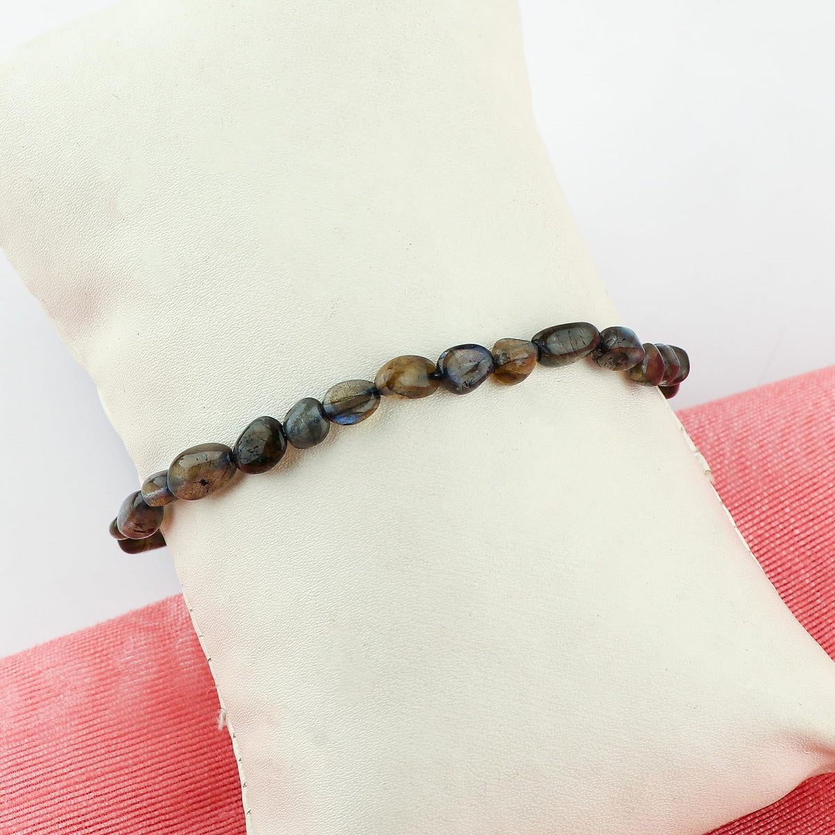 Gemimpression Handmade Bracelet – Natural Labradorite Tumble Beads – Intuition & Energy Healing – 14K Gold Plated Adjustable Chain – Dainty 8 Inch – Perfect Gift for Her