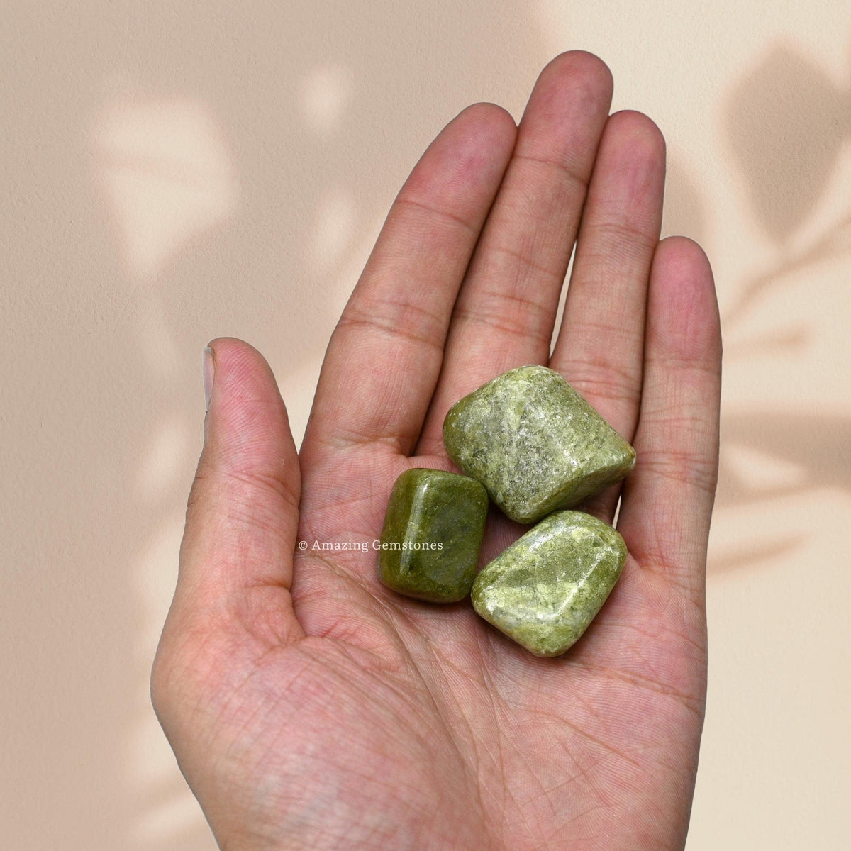 Amazing Gemstone Vesuvianite Crystals and Healing Stones Tumbled - 1 Oz Vesuvianite Stone Gem Stones, Natural Healing Stones for Energy Balance, Stress Relief - Polished Gems Rocks