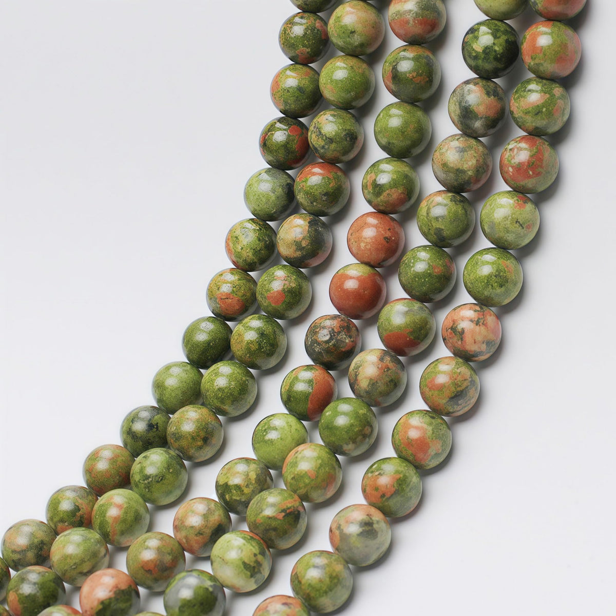 MJDCB Natural Stone Beads Unakite Round Loose Spacer Beads 15'' 4m 6m 8m 10mm 12m for Jewelry Making (10mm)