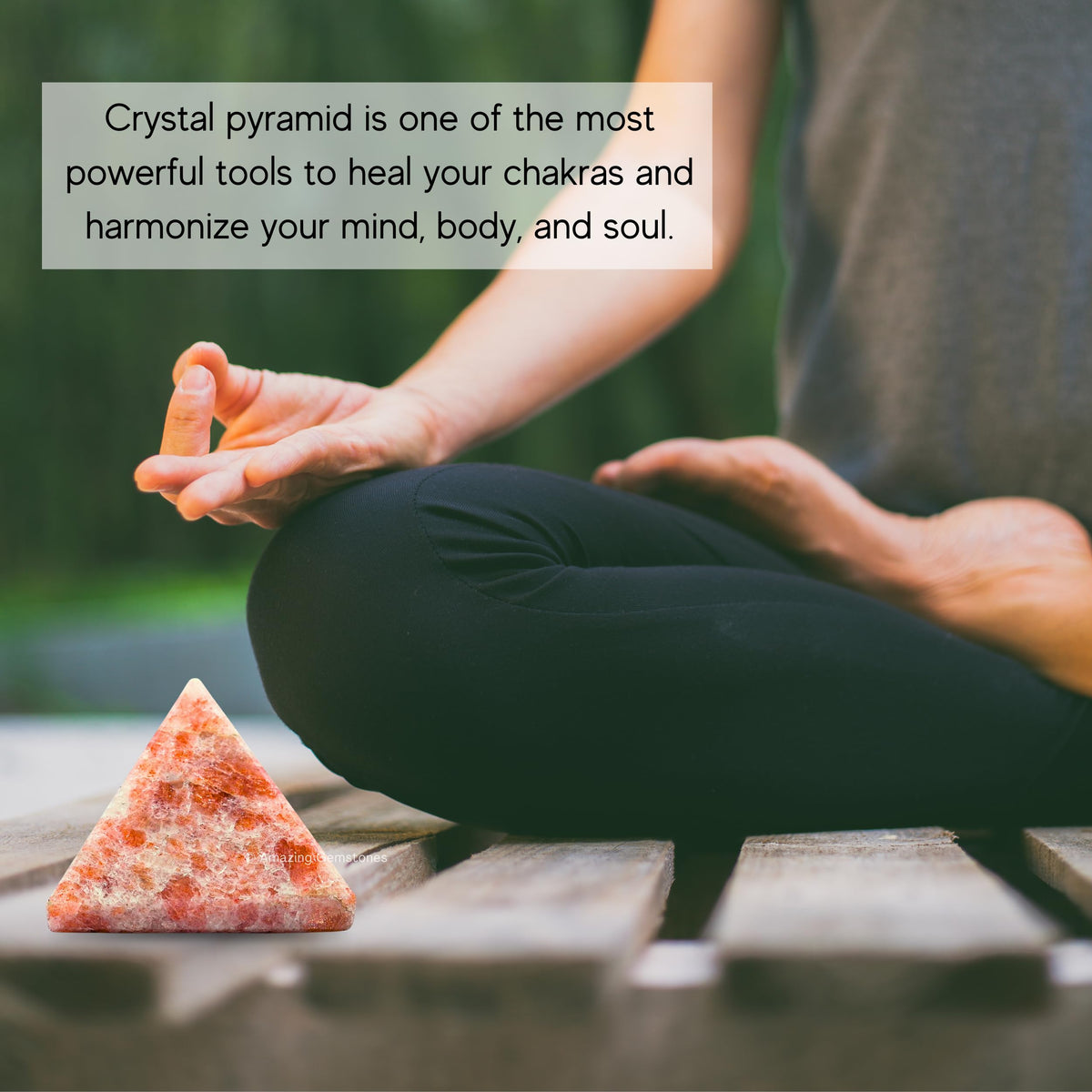 Amazing Gemstone Sunstone Pyramid Crystal Healing Stones - 1.5" Great Pyramid Figurine of Natural Stone Pyramid for Meditation, Reiki, Chakra Balancing and Crystal Pyramids Grid