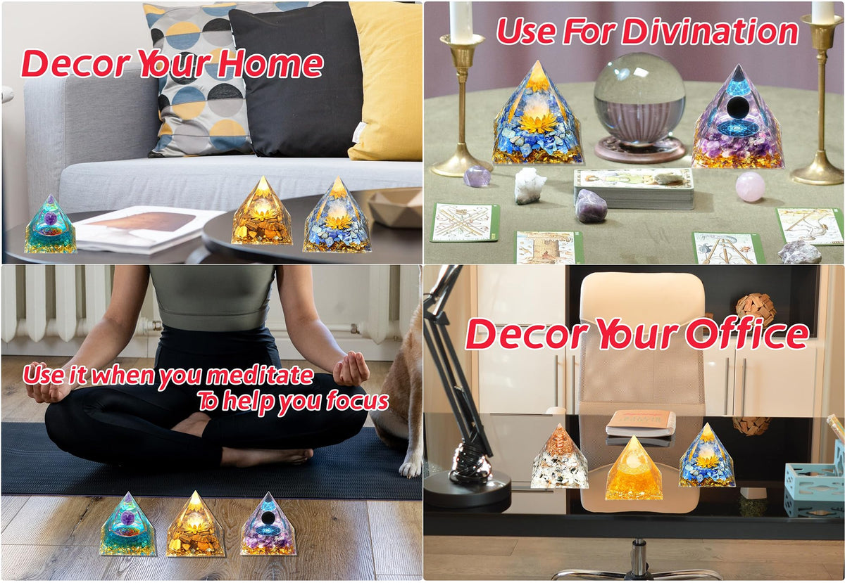 YATOJUZI 2.4" Healing Crystals Tower Moonstone Chakra Reiki Orgonite Gemstones for Attracts Positive Energy Success Suit for Meditation Accessories Birthday Gifts for Women Men